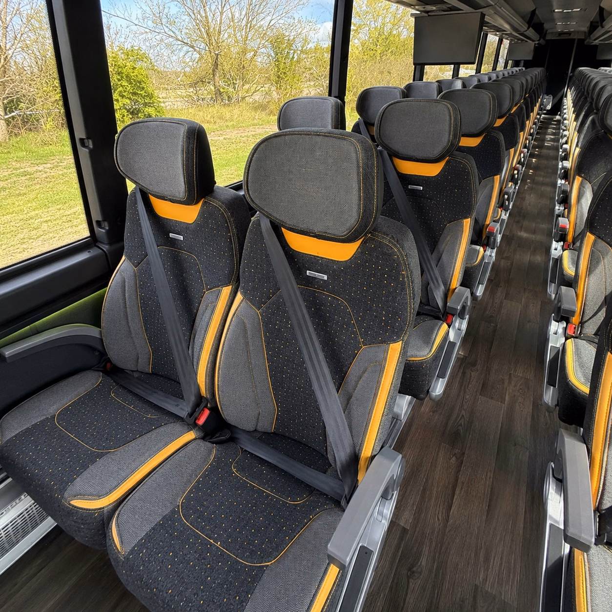 savannah charter bus rental interior